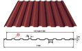 Профилированный лист МП-18х1000-А “Волна” темно-красного цвета