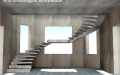 Лестница монолитная в черновом варианте. 3d визуализация рабочего проекта
