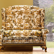 Мягкая мебель от фабрики BRUNO ZAMPA: большое кресло в классическом стиле