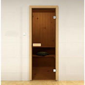 Дверь для бани и сауны стеклянная бронзового цвета.  ДС Бронза    48590  шт  Барские Бани ТОО