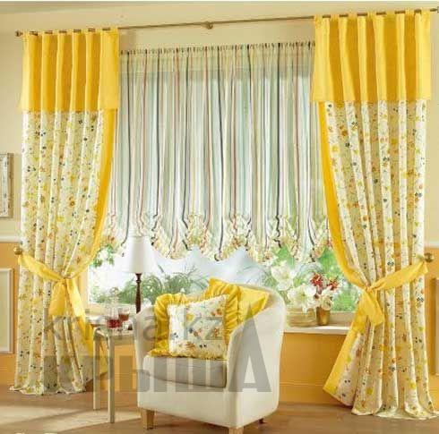 Желтые шторы в интерьере: Yellow