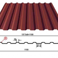 Профилированный лист МП-18х1000-А “Волна” темно-красного цвета