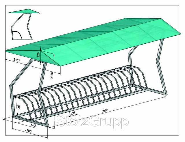Велостоянка чертеж с размерами