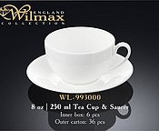 чашки и кружки для чая и кофе Wilmax 250 vk  Чайная чашка с блюдцем 250 мл  620  шт  Прочее HORECA supplies ТОО