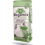 MEGA GLATT – материал, применяемый на поверхность кирпичной кладки, бетона, монолитного бетона и других покрытий стен. Имеет высокую степень адгезии и не нуждается в дополнительных материалах.  20 кг  Шпатлёвка «Mega Glatt»  1100  Доставка платная    мешок  Megamix  Шпатлевка, шпаклевка Megamix-1 ТОО