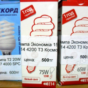 лампа Т2 20W Е27 4000 SPC  20W  Аккорд лампа до 80% экономия  Россия  600  шт  CАН - САНЫЧ Магазин