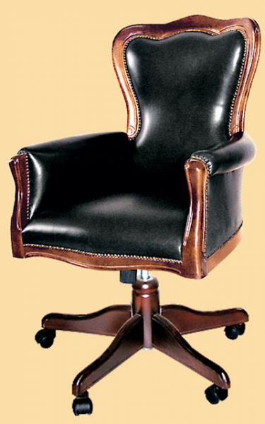 Мягкое кожаное кресло с регулировкой высоты