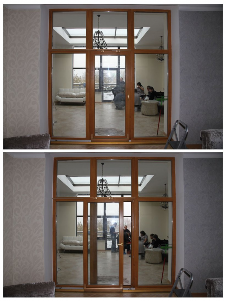 Прозрачные раздвижные двери